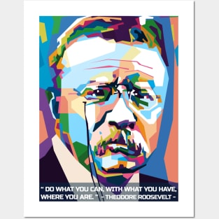 Abstract Popart T.Roosevelt in WPAP Posters and Art